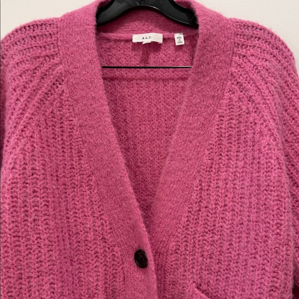 A.L.C. Cleveland Bubblegum Knit Cardigan, Sz Small - Picture 2 of 13